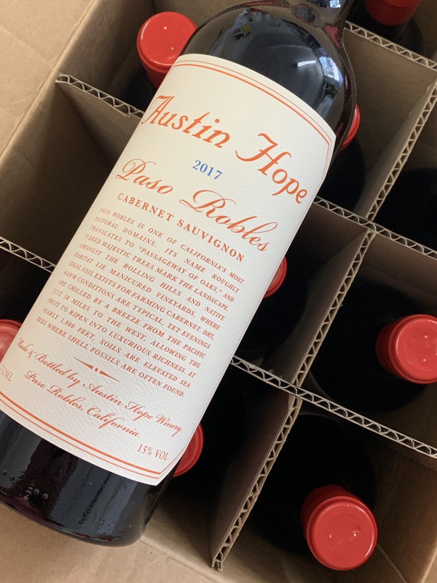 Look what’s back.... one of your FAVORITES Austin Hope Cabernet Sauvignon 2017 $45 great wine, great price!
