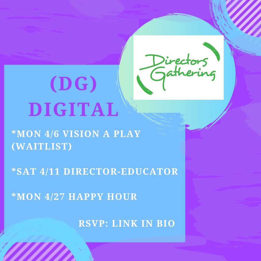 DirectorsGather's tweet photo. #DGDigital #VisionAPlay happening right now! Stay tuned for a group photo and join us for upcoming gatherings! Many thanks to the amazing @jpgoldfinger for sharing her beautiful play with the participating directors this evening! #WeGather https://t.co/Bk9uMpzYuq