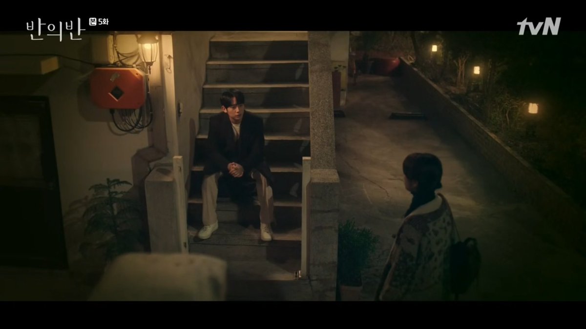 Look at him waiting for her at the stairs of her house... they are such a couple already and they aren't even dating.  #APieceOfYourMind  #JungHaeIn  #ChaeSooBin