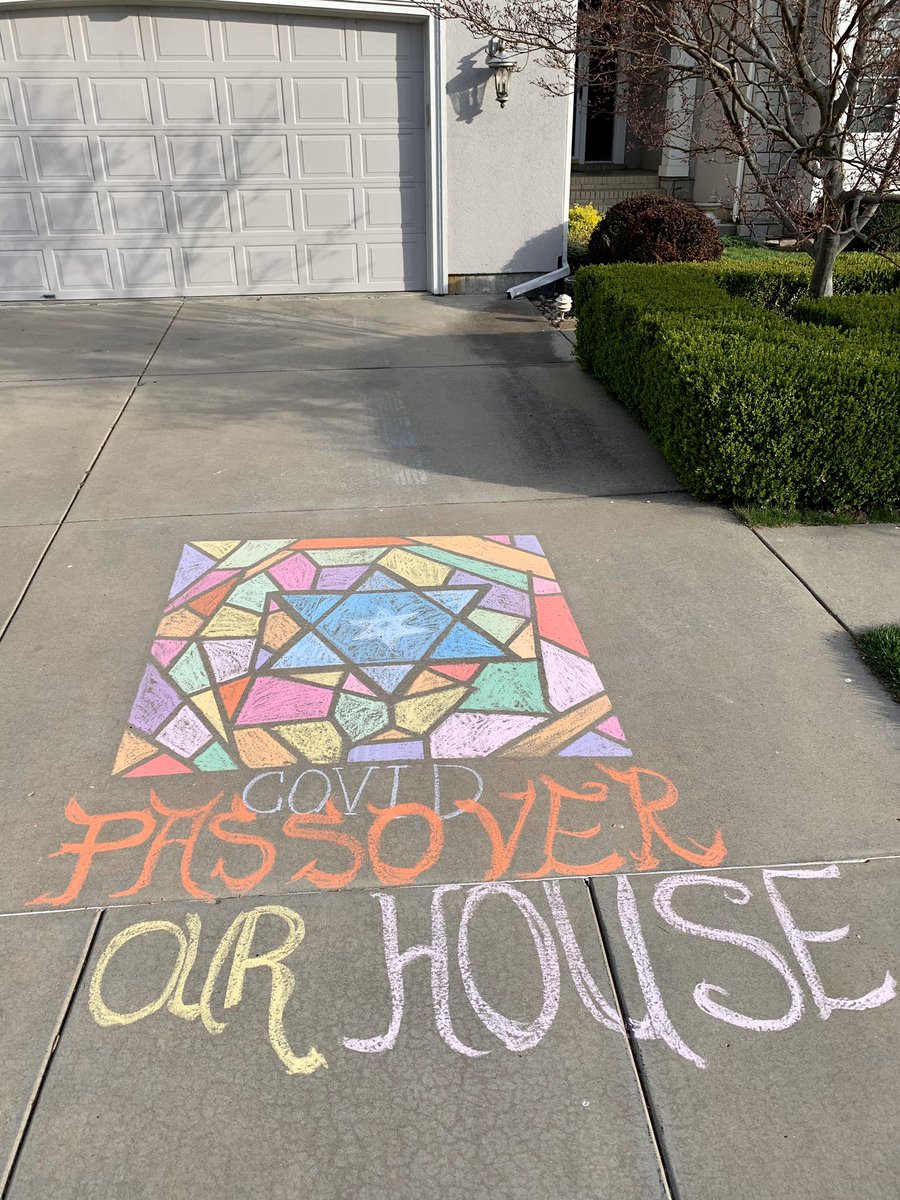 COVID PASSOVER ✡️our House 🏡 #covidkindness #covid #COVID19 #chaulkyourwalk #passover2020 2 Hours with @ru_funschelle... priceless 🥰
