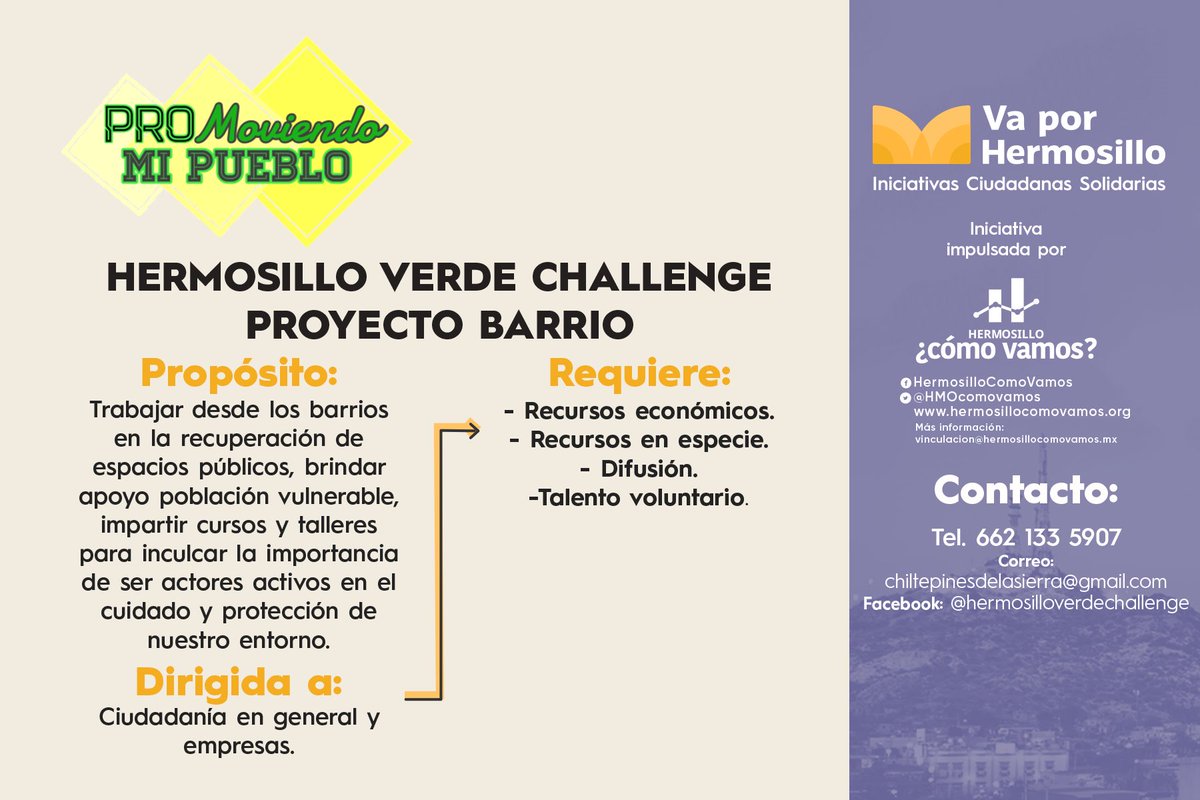 hmocomovamos's tweet photo. #PromoviendoMiPueblo está creado para rescatar los espacios públicos y así mejorar las oportunidades de las familias que viven en las zonas de influencia. Una tarea que no puede suspenderse, hay que reforzarla #VaXHermosillo de esta manera puedes ayudar: https://t.co/wfBngDQozI