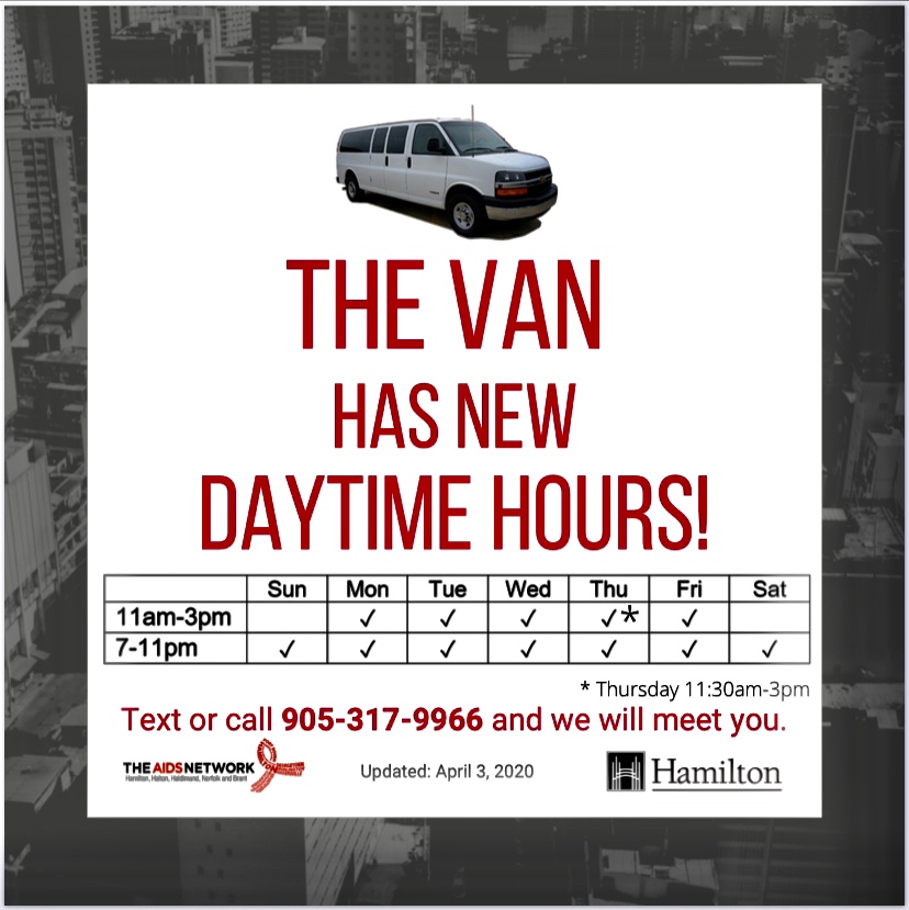 keepingsix's tweet photo. Don’t forget that the Van Program has daytime hours along with their regular evening shift. Call or text for harm reduction supplies. #HamOnt #harmreductionsavelives https://t.co/r5yvi6Rqle