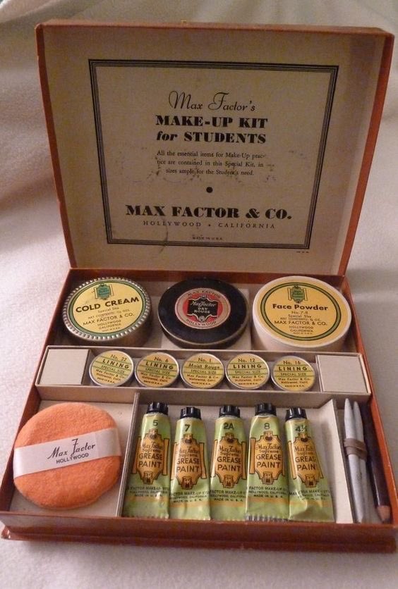 Max Factor products from the 1940s-60s.