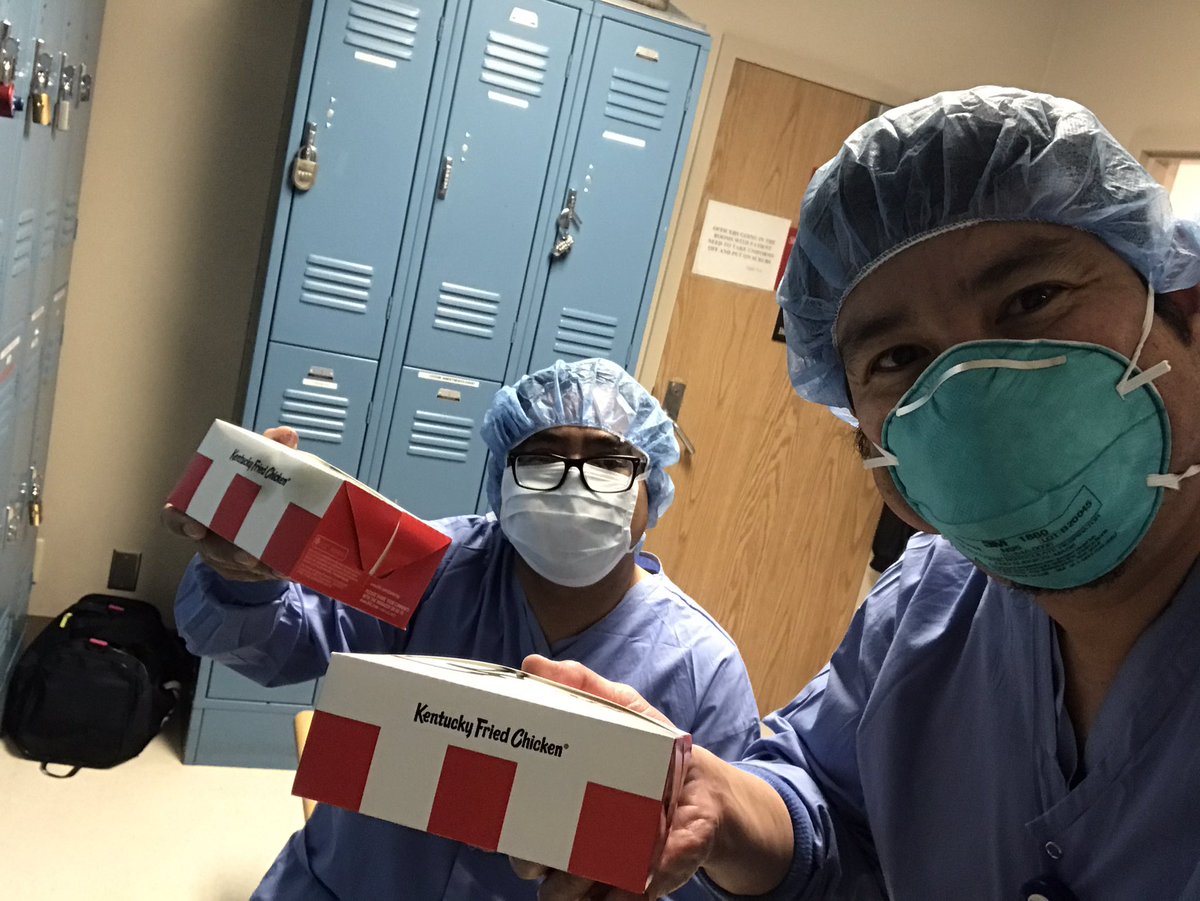 S/O.. Thanks to <a href="/kfc/">KFC</a> Manteca CA. For providing us with free lunch.. from your @doctorsmanteca OR staff❤️🙏🏻🙌🏻 #COVID19Pandemic #StayHomeSaveLives