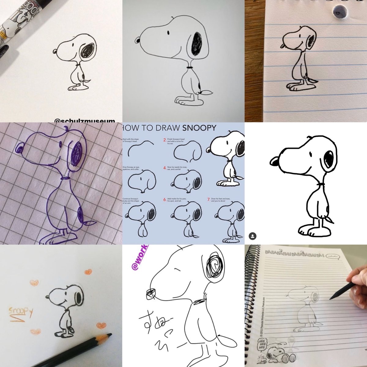 SchulzMuseum's tweet photo. ✏️ We had so much fun seeing hundreds of fans from around the world participate in our global #drawsnoopy #snoopydrawingchallenge last week! Swipe through to see just a handful of the many drawings that were shared with us. 🖼 Stay tuned for future tutorials like this one!⁠

⁠ https://t.co/Kwutz5A4Bh