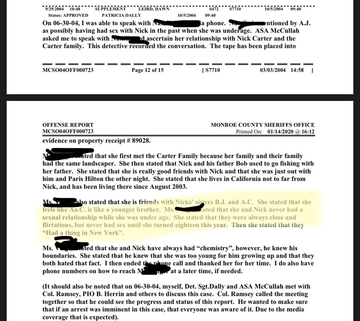 The next tweets in the thread will be the parts of the police report that we highlighted above.