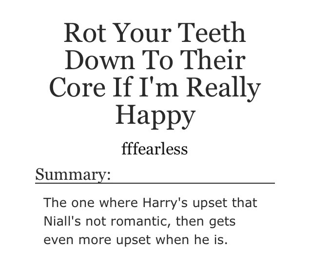 “Rot Your Teeth Down To Their Core If I’m Really Happy” by fffearless•fluff fluff FLUFF•ni‘s romantic side is finally coming out•established relationship  https://archiveofourown.org/works/799491 