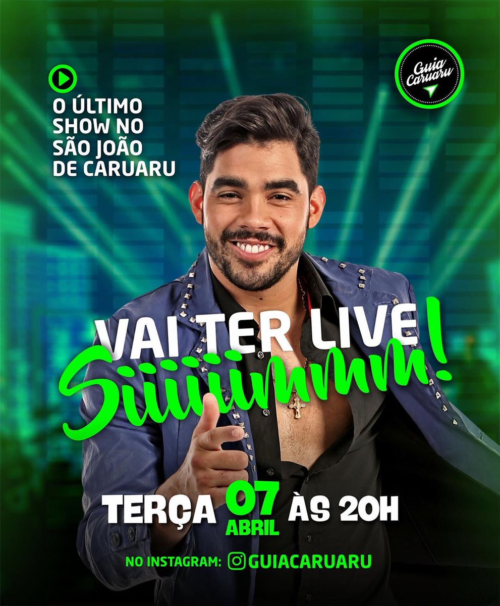 larissaguedes0's tweet photo. Alguém aí falou em LIVE DO GD? Vai ter SIMMMMMM! 😱😍
#GabrielDiniz #GD #LivedoGD #SãoJoãodeCaruaru #Caruaru #Pernambuco #GuiaCaruaru https://t.co/6f5OOuYamV