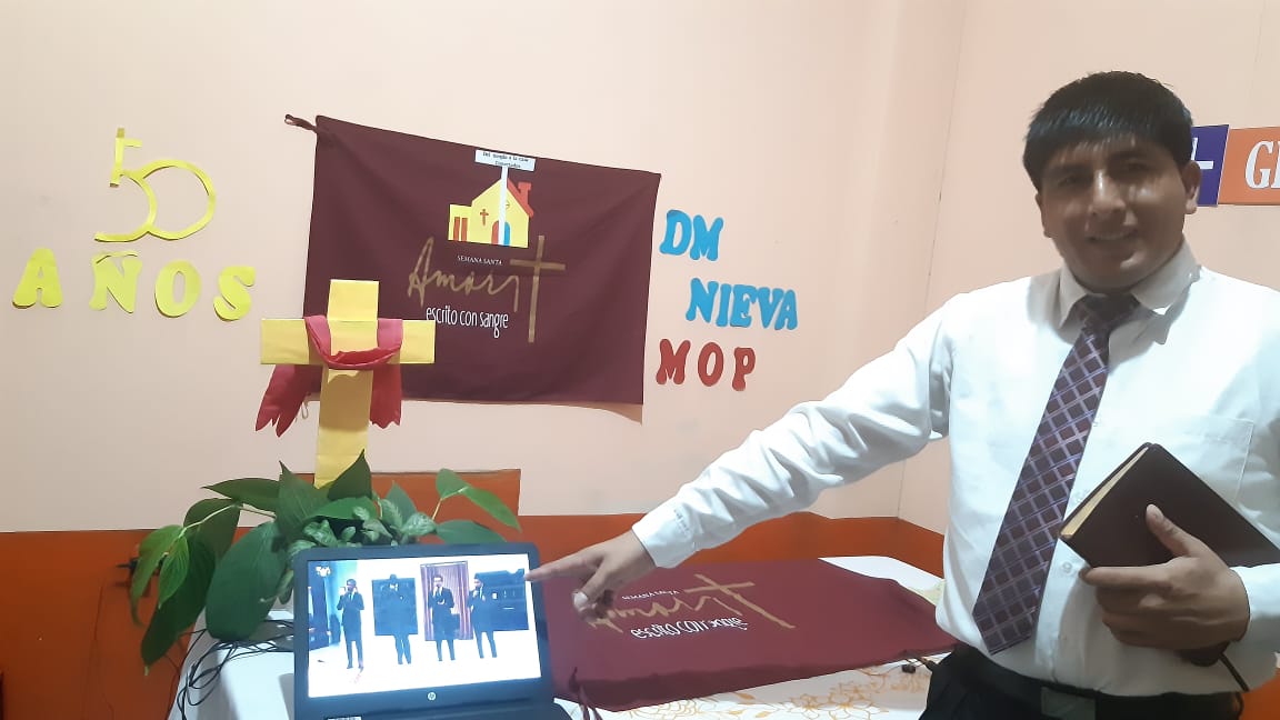 JoseVGonzales's tweet photo. En la #MOP #DMNIEVA seguimos conectados con #SemanaSanta #AmorEscritoConSangre @mcoaugarte @Pr_JavierTorres @PrEudis1 @javiervc69 @AdventistasMOP https://t.co/lggk1WJBJP