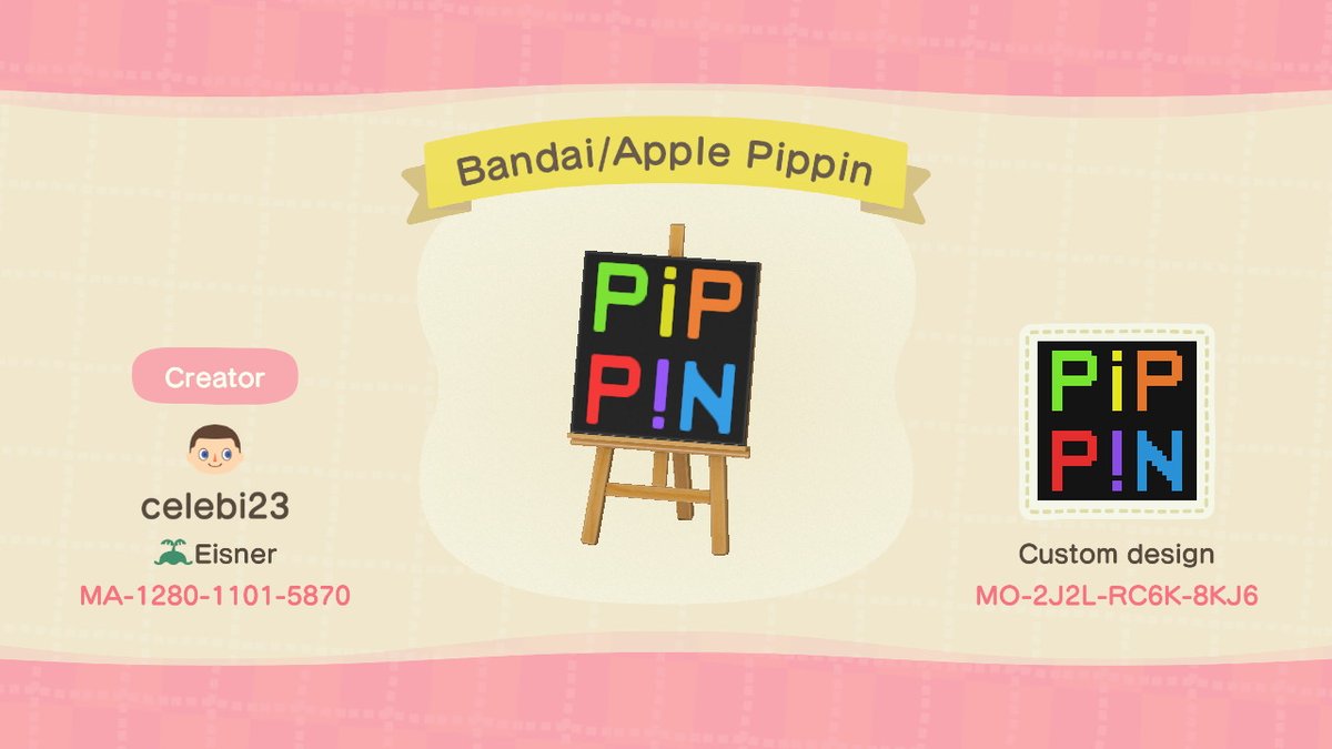 Here's another Mac design  #ACNHDesign  #ACNHDesigns  #ACNHpattern  #ACNHpatterns  #ACNH    #AnimalCrossingNewHorizons    #AnimalCrossingDesigns  #Pippin