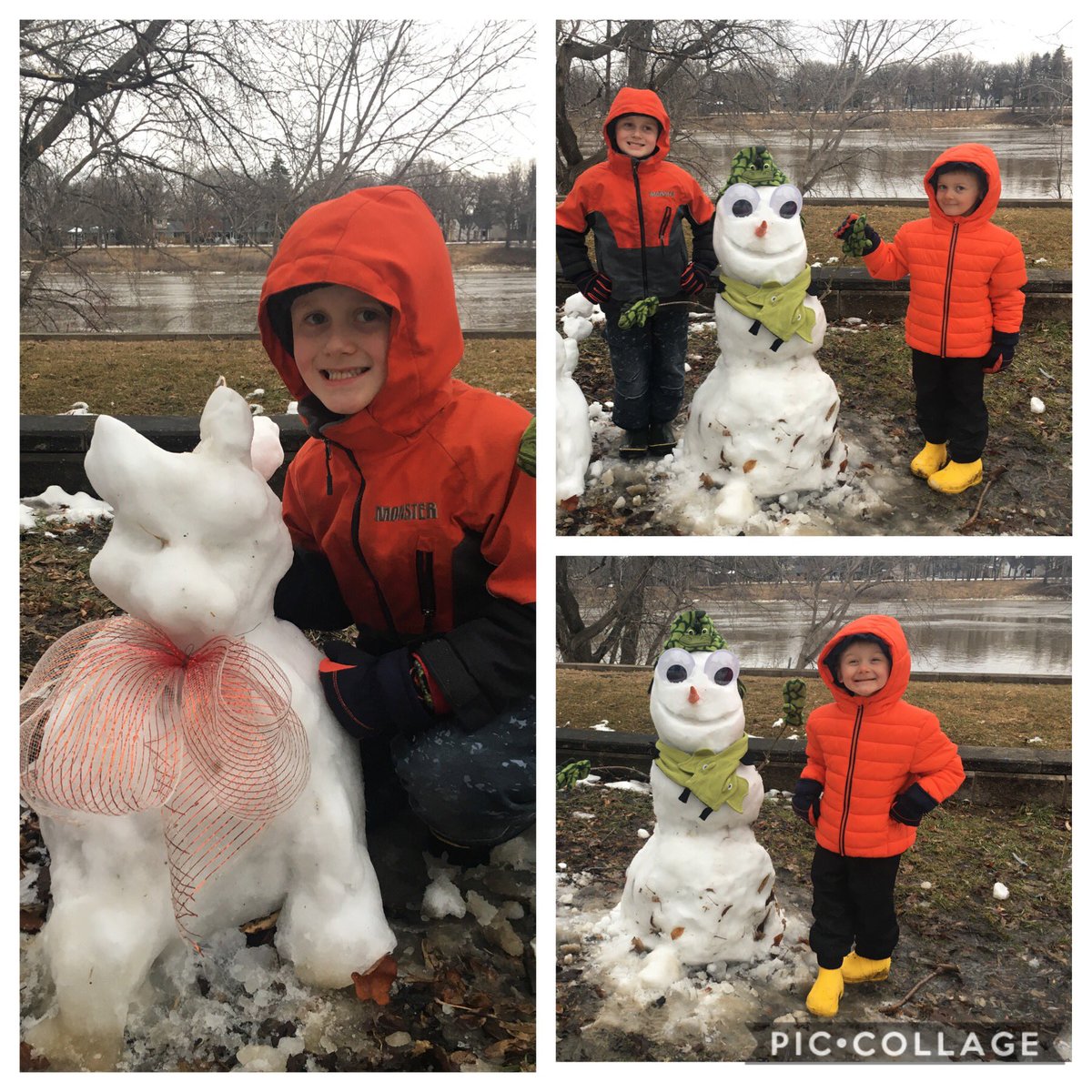 Spring Fun! A snowboy and his puppy! #snowmanchallenge <a href="/windsorLRSD/">Windsor School</a>