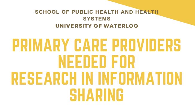 We are looking for primary care providers (and primary care providers in-training) to complete a 5-minute survey on the Patient Falls Risk Report, a new tool for clinical information sharing from home care to primary care: uwaterloo.ca1.qualtrics.com/jfe/form/SV_bI…