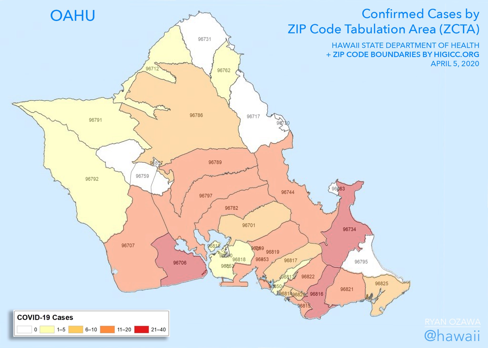 Honolulu Hawaii Zip Code Map Tom George On Twitter: "Latest #Covid19 Maps Show Maui Is Now The First  Island With Confirmed Cases In Every Zip Code - Oahu Has Most Cases Total  By Far, But Still Has