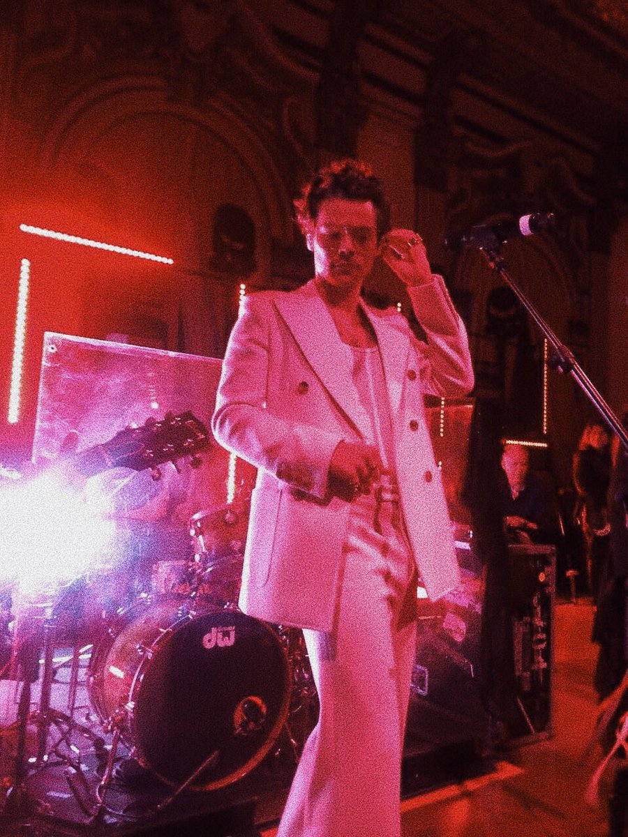 pink lights and white outfits