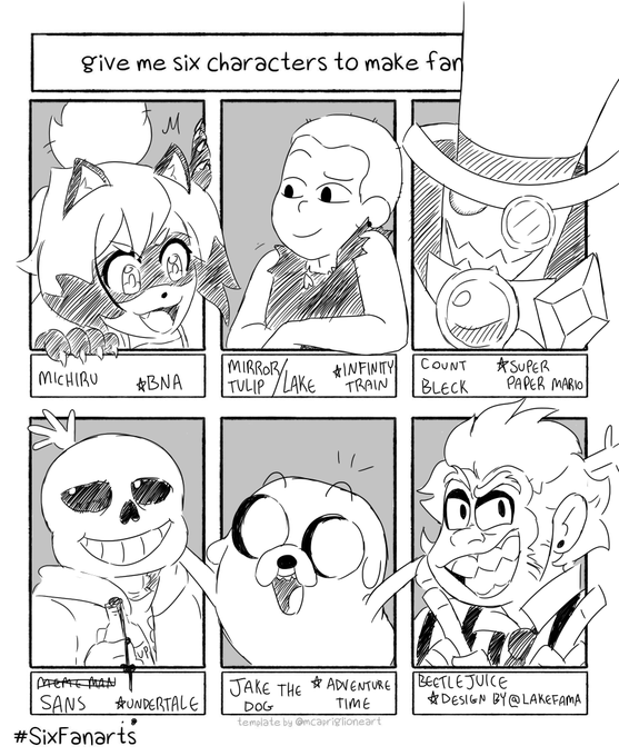 Thank you everyone for your suggestions! This was really fun to do! #SixFanarts 