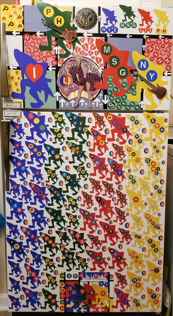 ErieGreenDeep's tweet photo. I need to take this fridge art down. But I can't take this fridge art down. It was so much work. Plus, I need the #RescueFish more than ever. https://t.co/CqTGuXNYP9