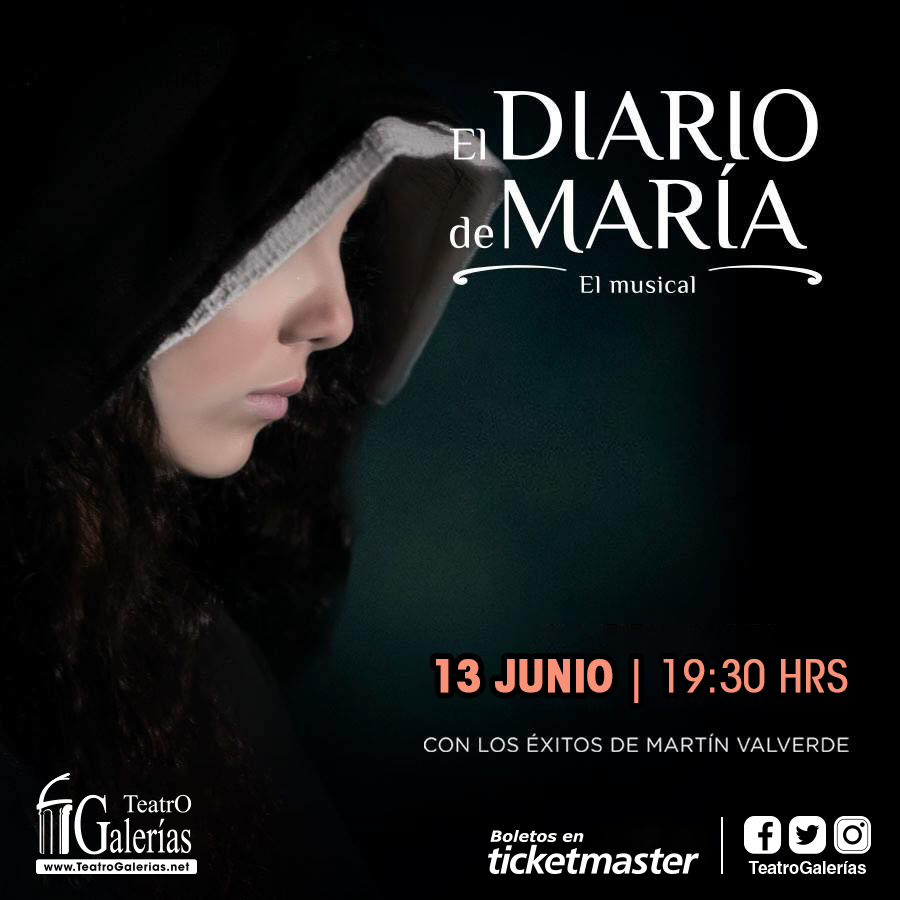 Es momento de no perder la FÉ 🙏 Acompáñanos en #ElDiarioDeMaría, conoce la historia de María, una mujer que como todas entregó su vida con y por amor a su hijo amado ❤️️

💲 $200, $300
🎟 Consigue tus acesos en bit.ly/DiarioMaría-JU…