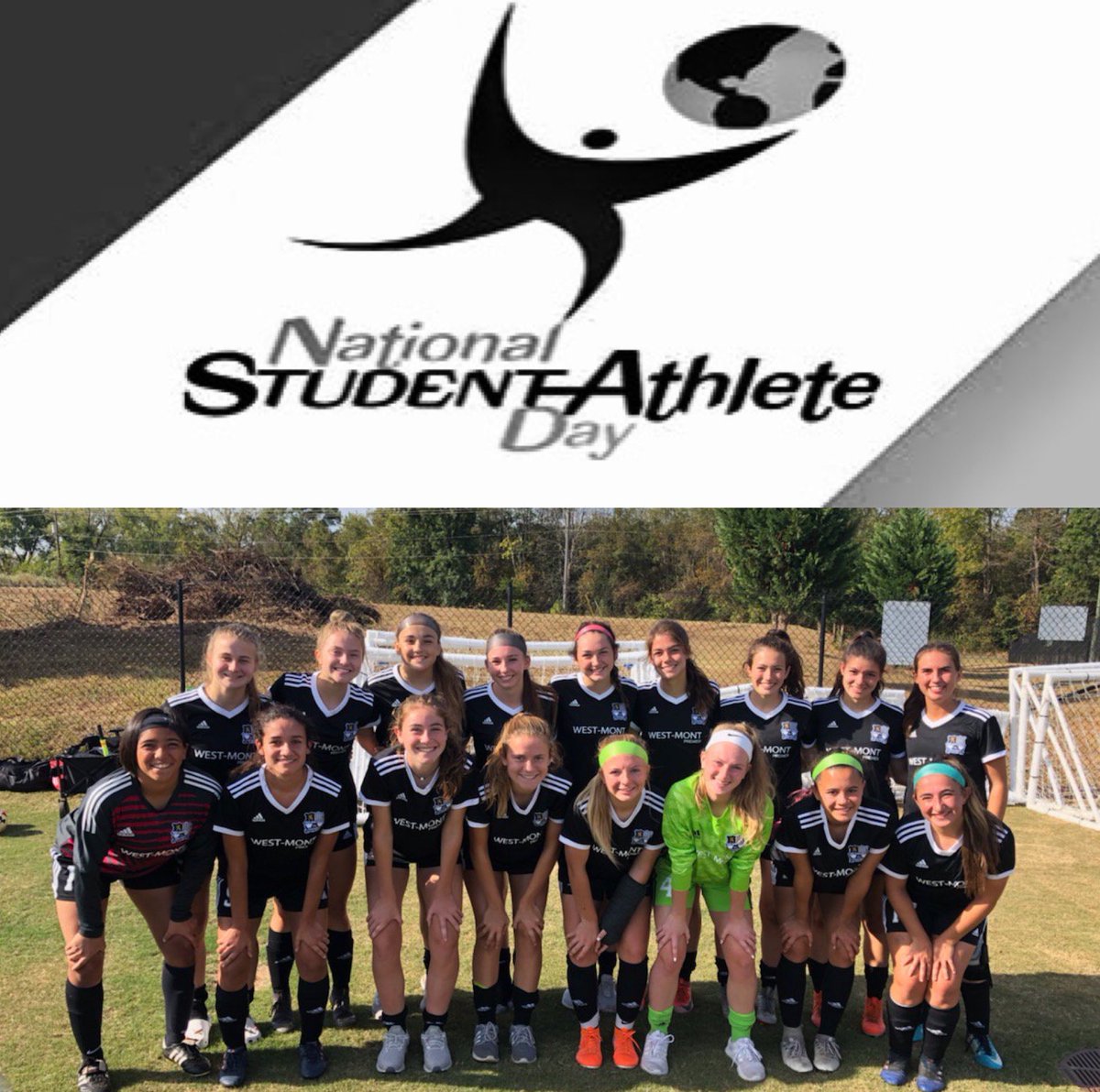 From our team (and extended team) to yours, <a href="/WMP02Girls/">West-MontPremier02Girls</a> wishes everyone a HAPPY #NationalStudentAthleteDay! Let’s STAY💪TOGETHER! Remember to Stay Positive and keep reaching for the ✨.  #WMUSAFAMILY @westmontunited