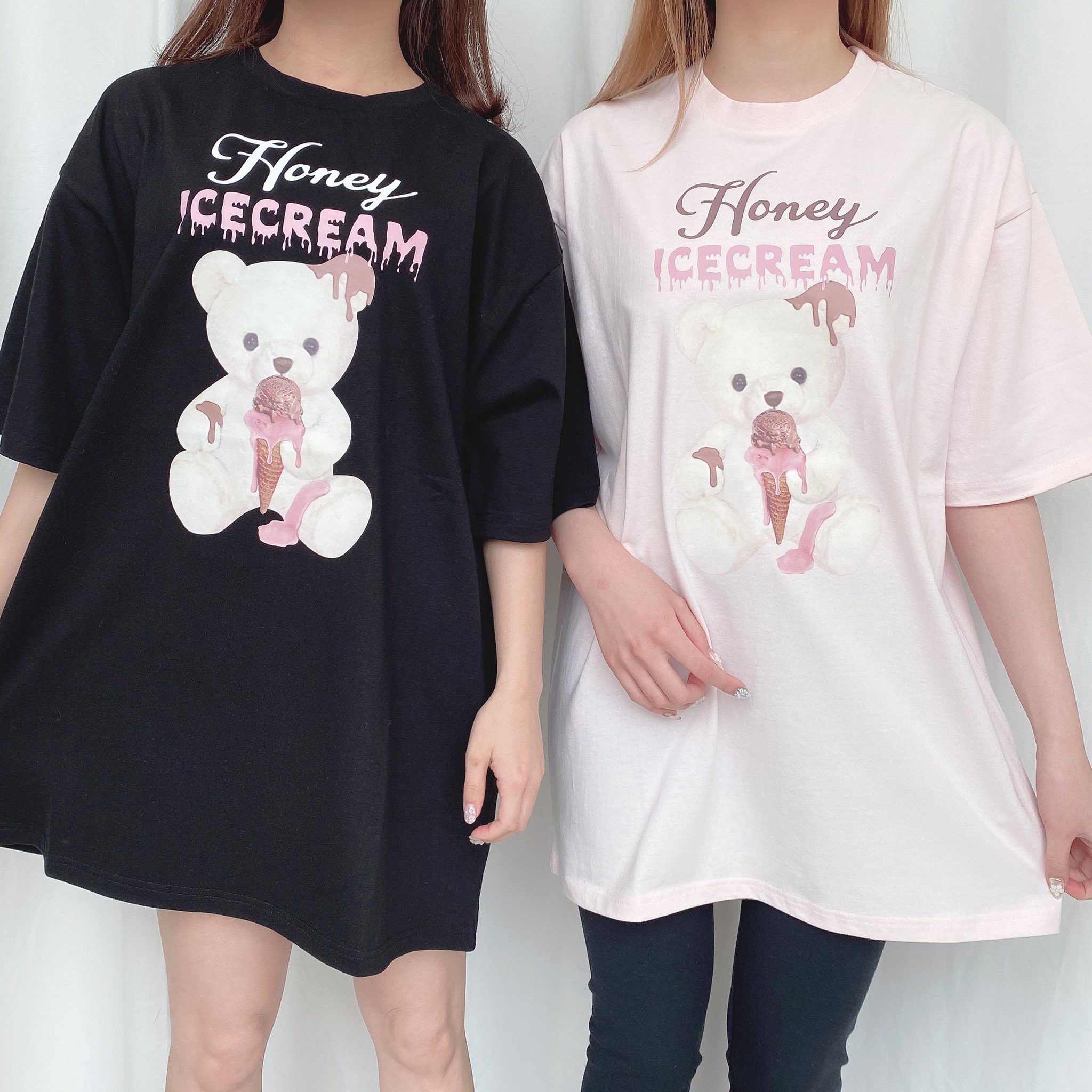 HONEY CINNAMON ドリッピングアイスシナモンTシャツ ピンク