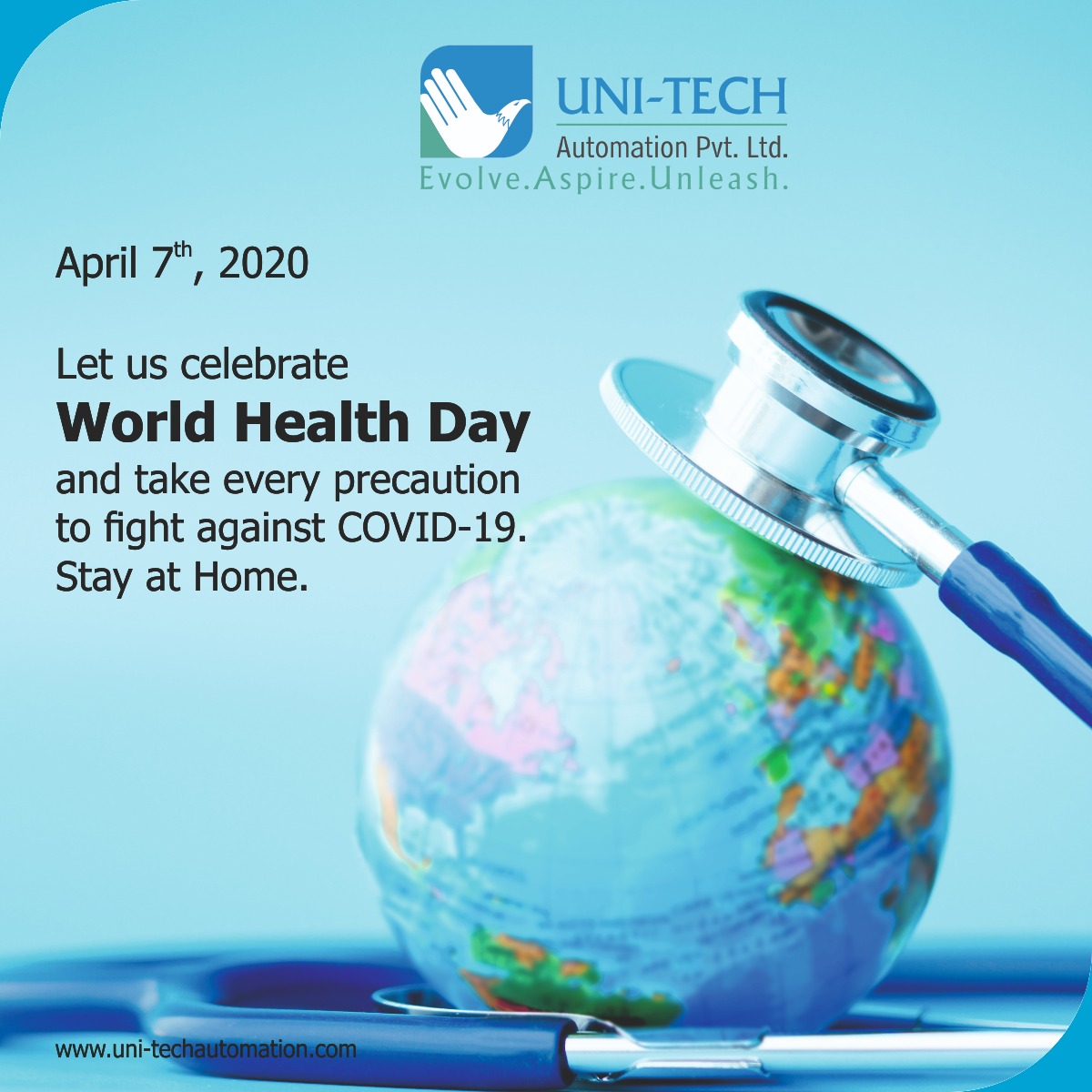 UniTech_Auto's tweet image. Let&apos;s Celebrate World Health Day and take every precaution to fight against COVID-19.
#StayHome #StaySafe #WorldHealthDay #COVID19 #UnitechAutomationServices #Pune