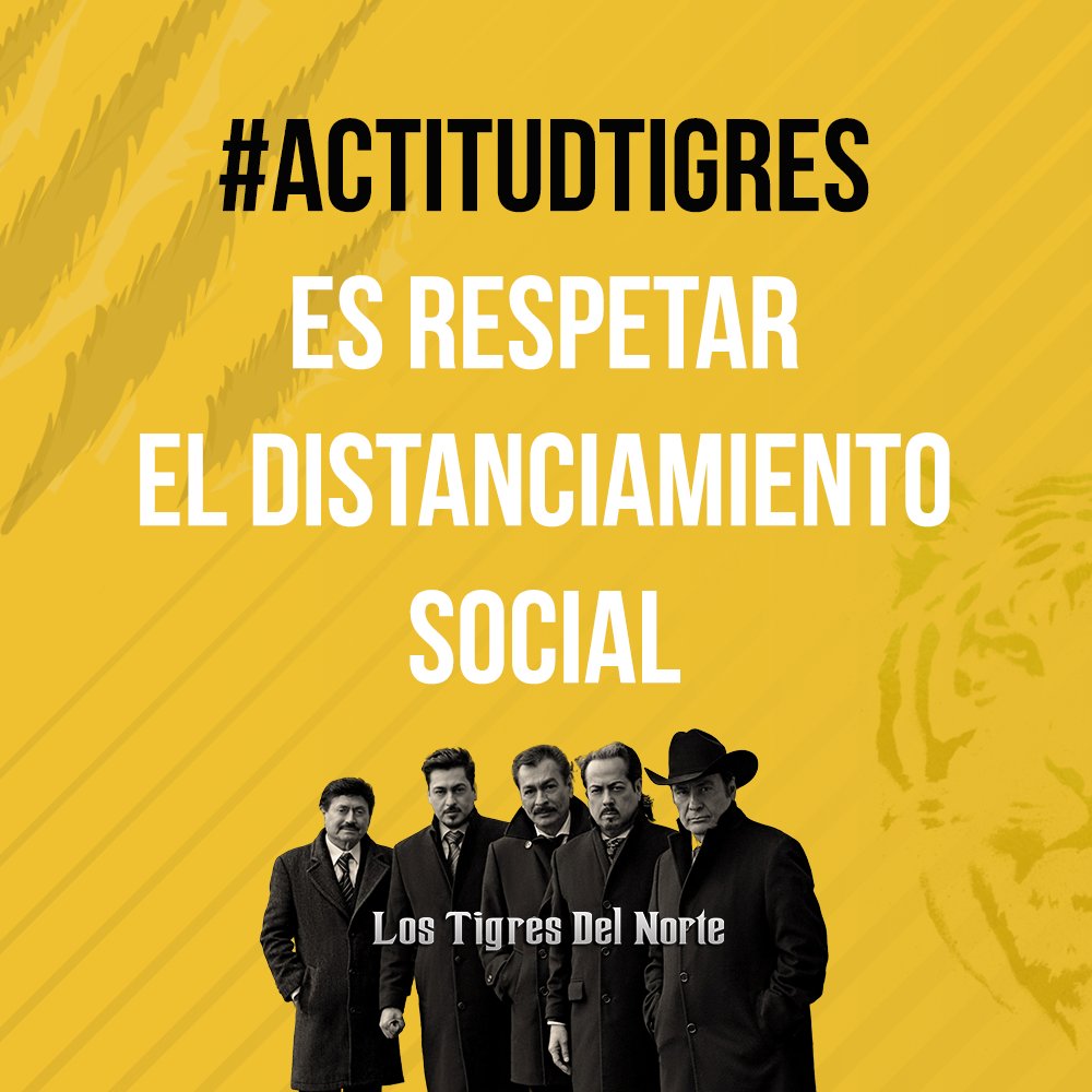 tigresdelnorte's tweet photo. Si estás saliendo de casa solo si es necesario, guardando la distancia de 1 metro cuando estás en el súpermercado y evitando saludar de abrazo, estás cumpliendo con el distanciamiento social y resaltando tu #ActitudTigres.
¡Contamos contigo! https://t.co/QzU4958HVA