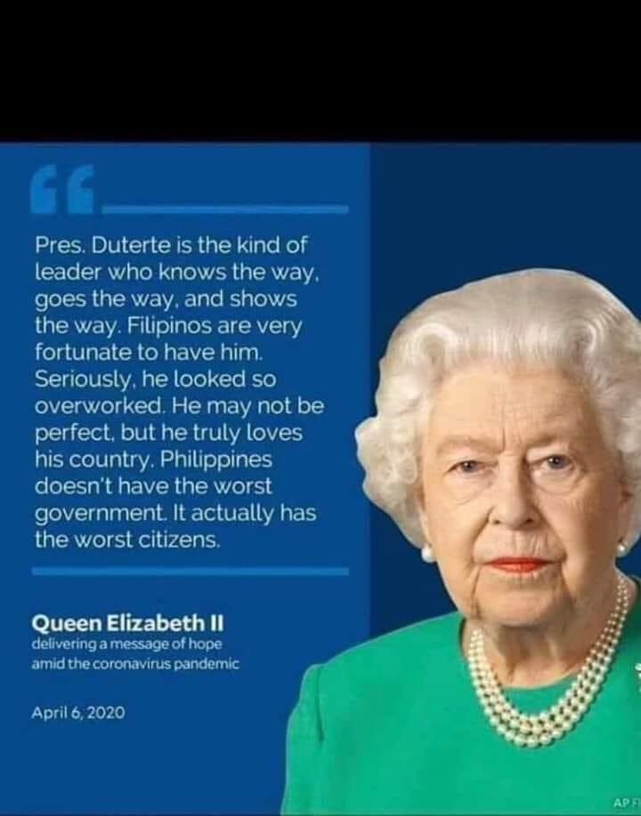 Lady_Marga02's tweet photo. Philippines doesn’t have the worst government. It actually has the WORST CITIZENS.
Thank you and we salute you, Pres. Duterte!

BiasMedia, Leftist, LiberalParty must be removed in this world to have a better Philippines. Lord please guide and save us from them
#IStandWithDuterte https://t.co/GT6tBF8oaL