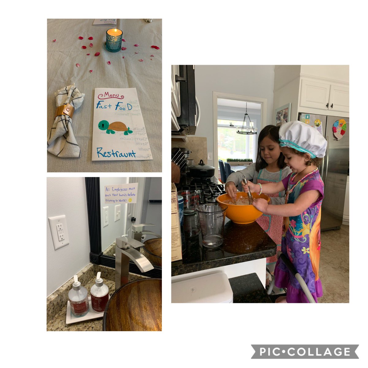 Kiddos have been super sweet. Even creating a date night with full service for mommy &amp; daddy. Looks like a spelling bee is in order.