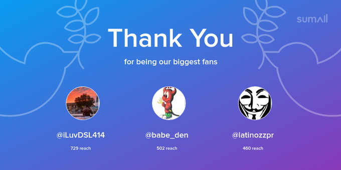 Our biggest fans this week: iLuvDSL414, babe_den, latinozzpr. Thank you! via https://t.co/vfXGQ8T5p7<a href="/tag/treat"class="tags"><span>#treat</span></a><a href="/tag/christmas"class="tags"><span>#christmas</span></a><a href="/tag/ideserveit"class="tags"><span>#ideserveit</span></a>