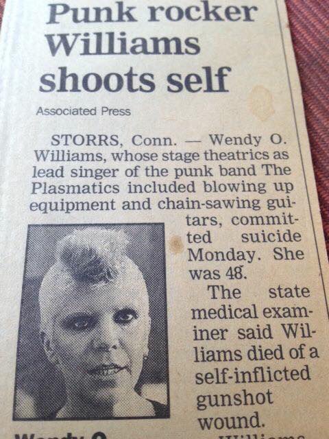 2fast2die's tweet photo. Gone 22 yrs today. I still have this newspaper clip. First live band I ever saw (which probably explains a lot!). RIP, W.O.W. #plasmatics #wendyowilliams #metalpriestess #butcherbaby #punkrock https://t.co/SS9HGGFFqo