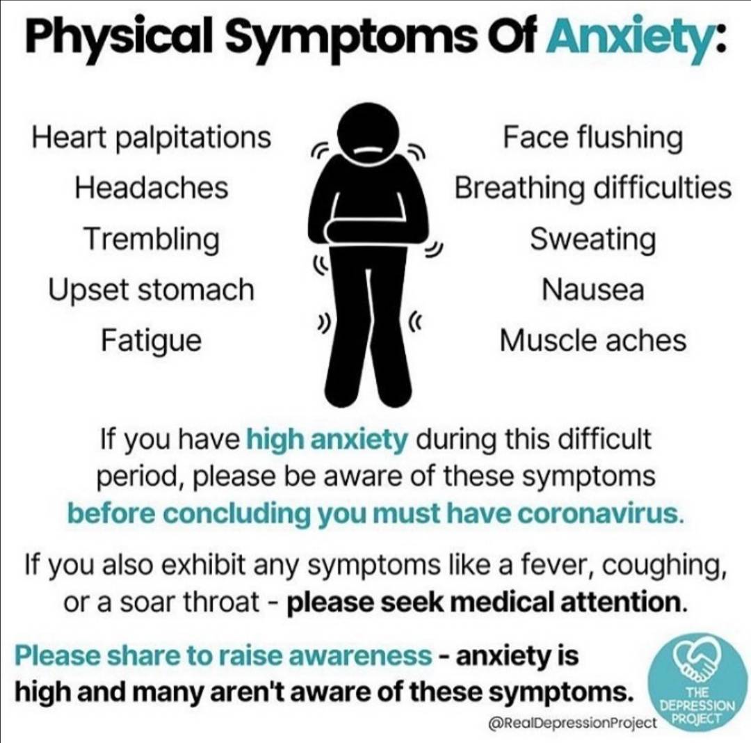 SW_Yorks's tweet image. Here are some of the physical signs of high anxiety.

#anxiety #staysafe