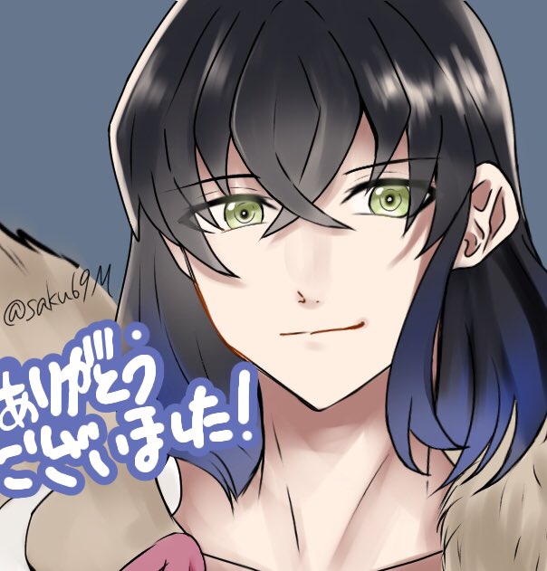 朔さんがTwitterに投稿した嘴平伊之助(鬼滅の刃)のイラスト。