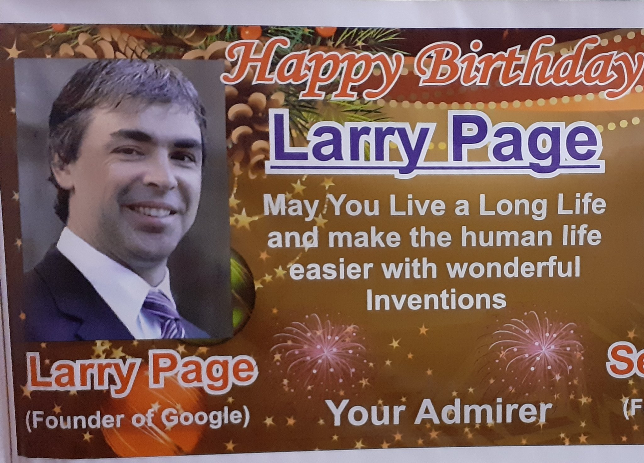 Happy birthday Larry Page  sir 