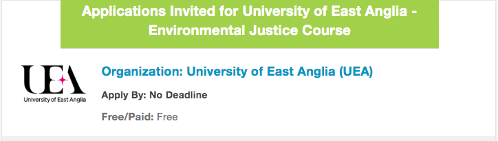 csrboxorg's tweet image. #OnlineCourse University of East Anglia is offering a course on Environmental Justice - to equip you with an understanding on how injustice is a common feature of many environmental problems. 

Details  - ngobox.org/course_detail_…

#Environment #EnvironmentJustice