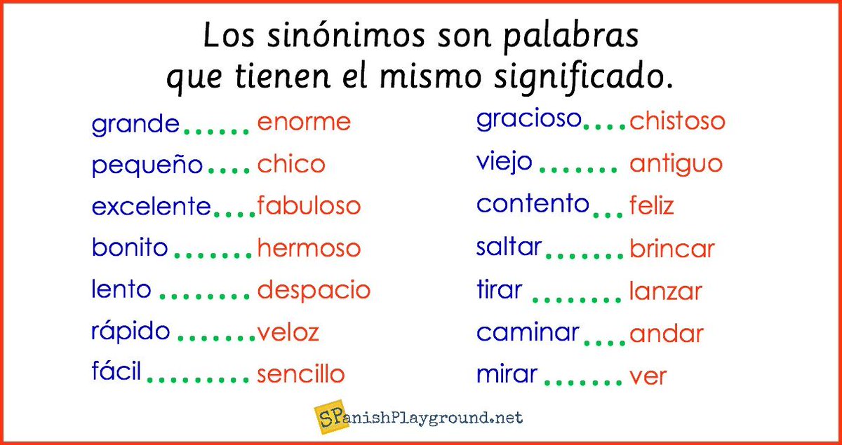 SpanishPlaygrd's tweet photo. Spanish Synonyms for Elementary Students - Activities and vocabulary cards for 29 synonym pairs. Free download https://t.co/RRxHXzyf94 https://t.co/Q4YWw61YpF