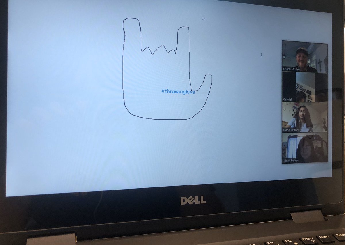 chipmoxley's tweet photo. Finally had an opportunity to virtually “circle up” with my students today and it was awesome! I even had a student who tuned in while he was working at HEB! Great job today peeps! 2 more sessions tomorrow. Can’t wait! #throwinglove https://t.co/2kudf94ecC