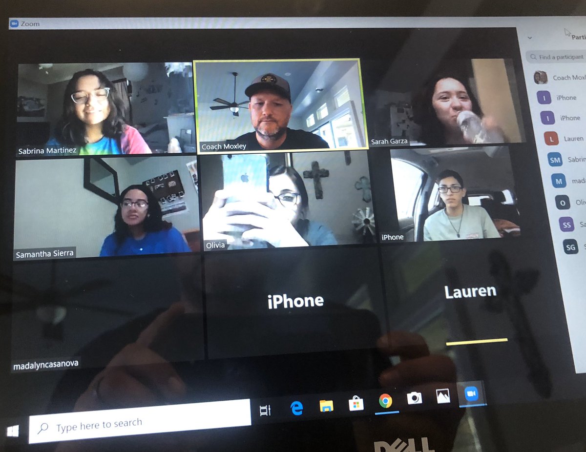 chipmoxley's tweet photo. Finally had an opportunity to virtually “circle up” with my students today and it was awesome! I even had a student who tuned in while he was working at HEB! Great job today peeps! 2 more sessions tomorrow. Can’t wait! #throwinglove https://t.co/2kudf94ecC
