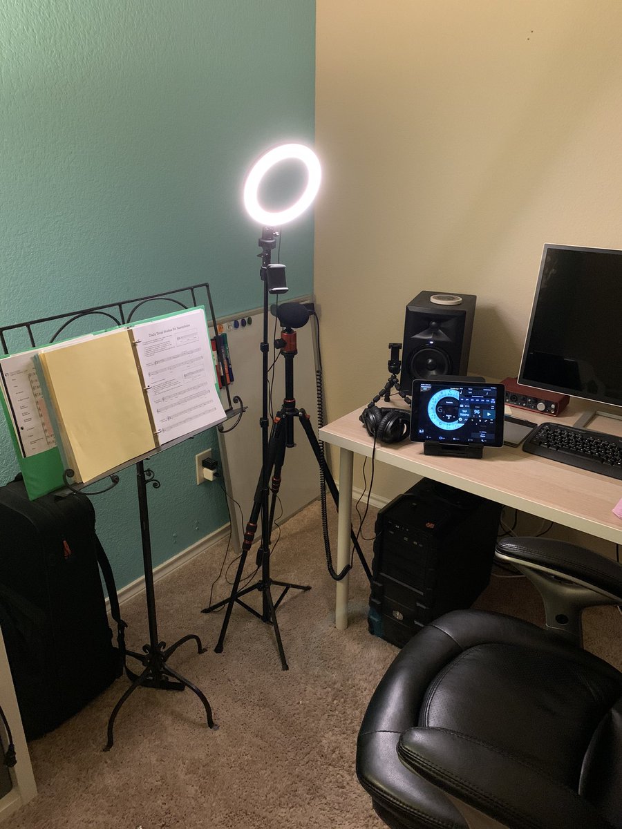 Recording warm up videos for the children to play along to while we aren’t in class together.  I will be a YouTube sensation before you know it!  <a href="/NISDFineArts/">NISD Fine Arts</a> <a href="/Tidwell_MS/">John Tidwell M.S.</a>