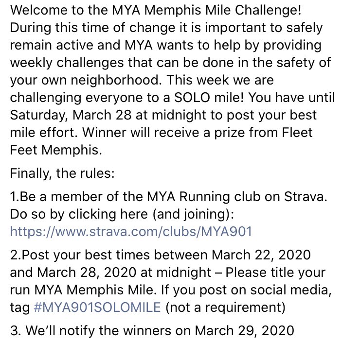 memphisyouthath's tweet photo. The MYA Memphis SOLO Mile!! See details below👇👇👇 https://t.co/V3KnAsvJIQ