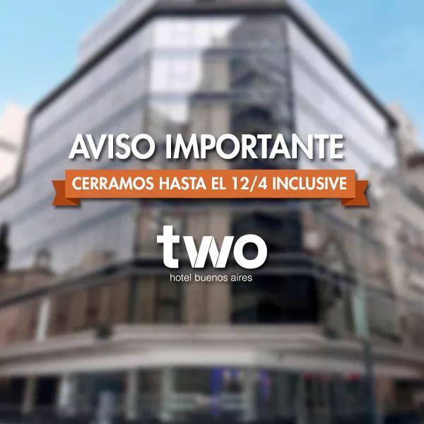 TwoHotel's tweet photo. ℹ️ Decidimos cerrar nuestras puertas tanto para huéspedes como clientes locales en principio hasta el 12 de abril de 2020 inclusive. Ante cualquier inquietud, no duden en contactarnos:👇👇👇
✉️ reservas@twohotelbuenosaires.com.ar
📞 +54-11-4348-9700 #Hotel #LowCost #Moderno https://t.co/UorEtBSbAT