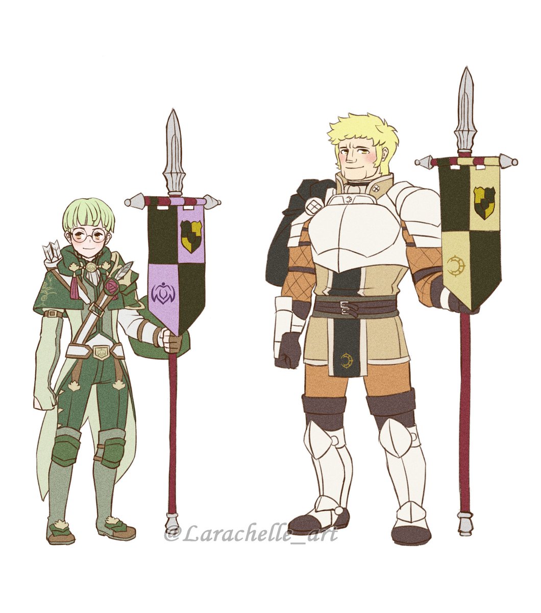 A little nervous to post this...but here are the designs for my silly knight doodles for anyone who was curious!

#FE3H  #GoldenDeer 