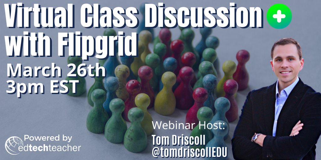 TomDriscollEDU's tweet photo. Excited to be hosting a webinar tomorrow with colleague &amp; @flipgrid pioneer @snej80! She is awesome, @flipgrid is revolutionary, teachers &amp; students around the world are doing amazing things with it, &amp; we will do our best to help you tomorrow! Register at https://t.co/kpszzlW3rN. https://t.co/lscGeVjs5w