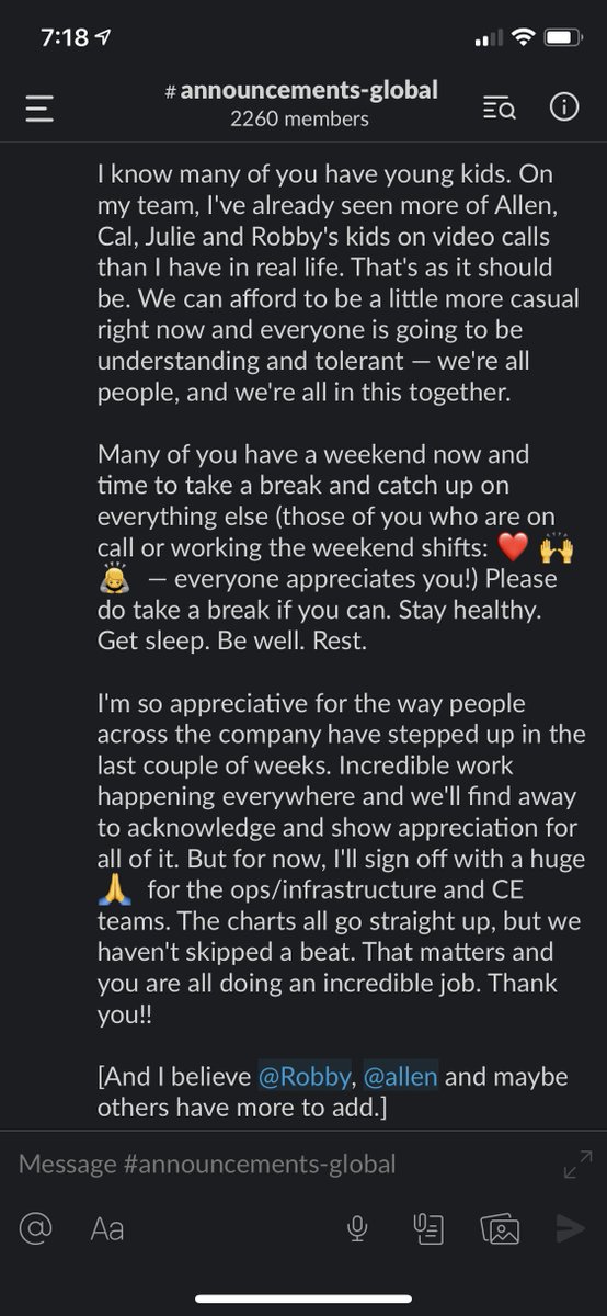 The adrenaline we ran on for the first two weeks of everyone working from home is starting to wear off. It still feels great to be able to help and for us, right now, locked inside, work is an opportunity to genuinely help. But, also: we’re locked inside. People are more scared.