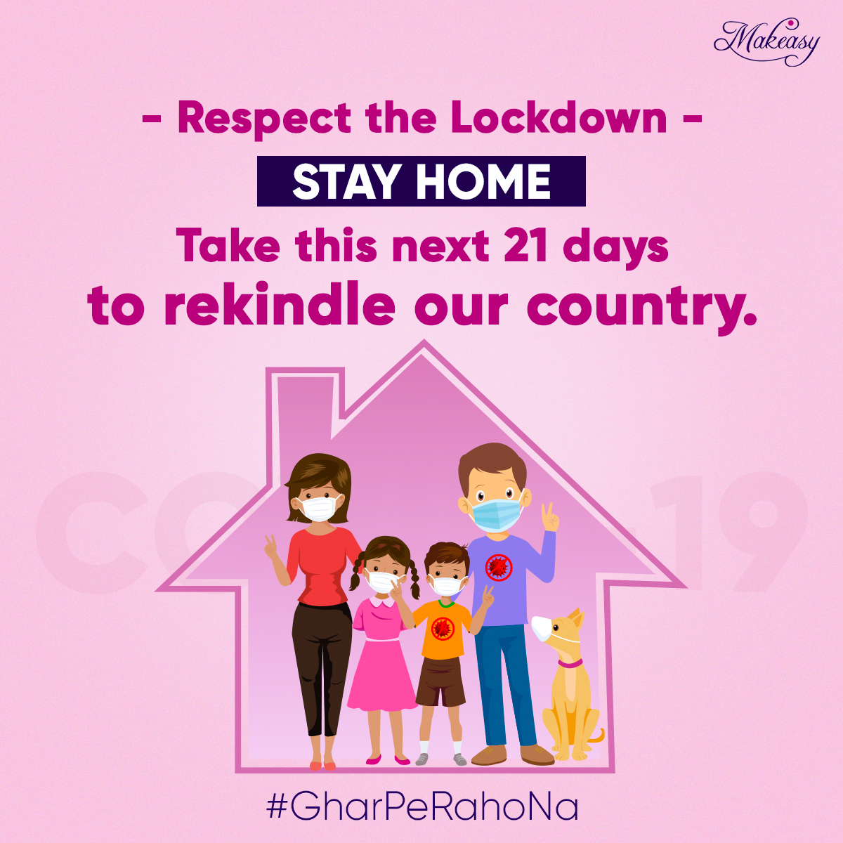 makeasyglobal's tweet photo. It takes 21 days to break a bad habit so as corona.
Stay Home &amp; Stay Safe.
Love &amp; Peace to all.

#Makeasy #staysafe #stayhome #staystrong #stayhealthy #Coronavirus #washyourhand #fightcorona#lockdownindia #21days https://t.co/pnpAnHz4PD