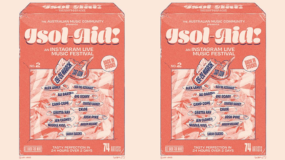 triplej's tweet photo. Livestreaming fest Isol-Aid returns this weekend, ft. @MiddleKidsMusic, @AlexLahey, @actualmontaigne @hihatchie @courtneymelba @bigscarymusic
@the_Vanns and HEAPS more
https://t.co/QzHL7xiFv0 https://t.co/rp5VpxxHC7