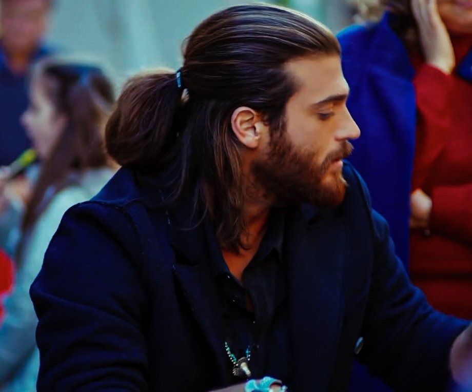 Can Yaman as Can Divit in Erkenci Kuş. | Long hair styles men, Long hair  beard, Long hair wedding styles
