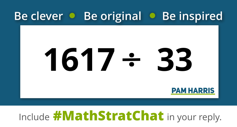pwharris's tweet photo. It's time for #MathStratChat!
Rules: tweet a favorite, clever solution or find an equally clever strategy. Play! Comment on other's strats!
Like/Retweet so others will see!
#MTBoS #ITeachMath #MathIsFigureOutAble #MSMathChat #ElemMathChat #HSMathChat #T3Learns #DeafStemEd https://t.co/Y4LVmdc8JN