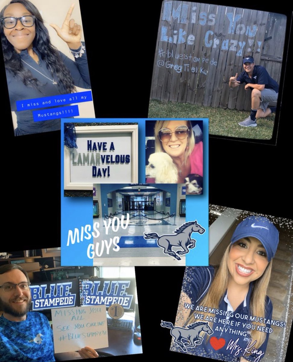 They say absence makes the heart grow fonder..... It’s so true! The LCHS admin team loves and misses our students! Until we can see your smiling faces in the rotunda,  we hope that you have a Lamarvelous day, each and every day! 💙💙💙 #bluestampede #mustangpride #mustangfamily