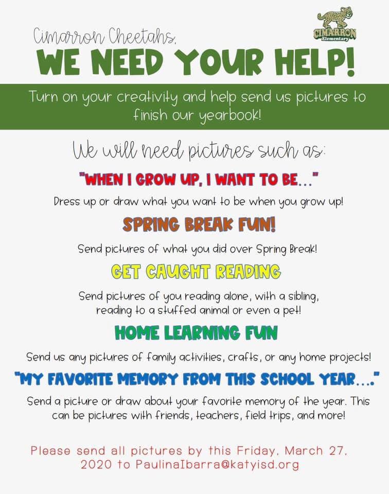 Let’s help yearbook out and send some pictures in!