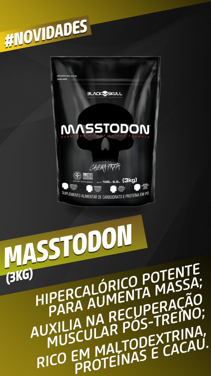 FortalSuplement's tweet photo. MASSTODON (3KG) - BLACK SKULL

https://t.co/1SeKIzBLJN

Um hipercalórico que conta com uma junção de nutrientes importantes para o organismo

#massamuscular #academia #musculação #malhação #treino #energia #foco #suplementos #hipercalórico #hipertrofia #verão #fortalsuplementos https://t.co/YMjSKsLAZ5