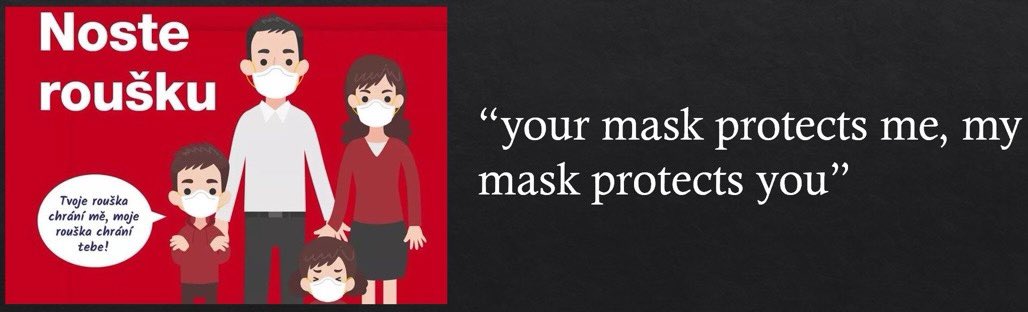  #Masks aren't just about protecting the wearer. They're mainly about protecting the people around you.In the  #Czech Republic, public advertisements are being used to make sure everyone understands that if you wear a  #mask, you're helping your community stay safe./6